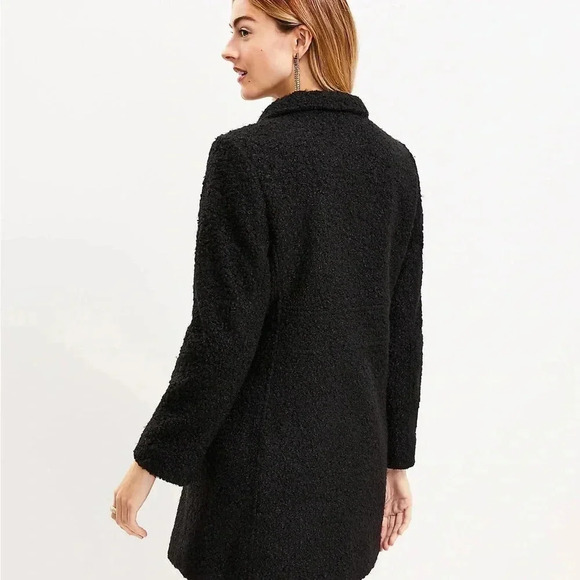 Loft curly funnel neck long coat size medium - Picture 3 of 8